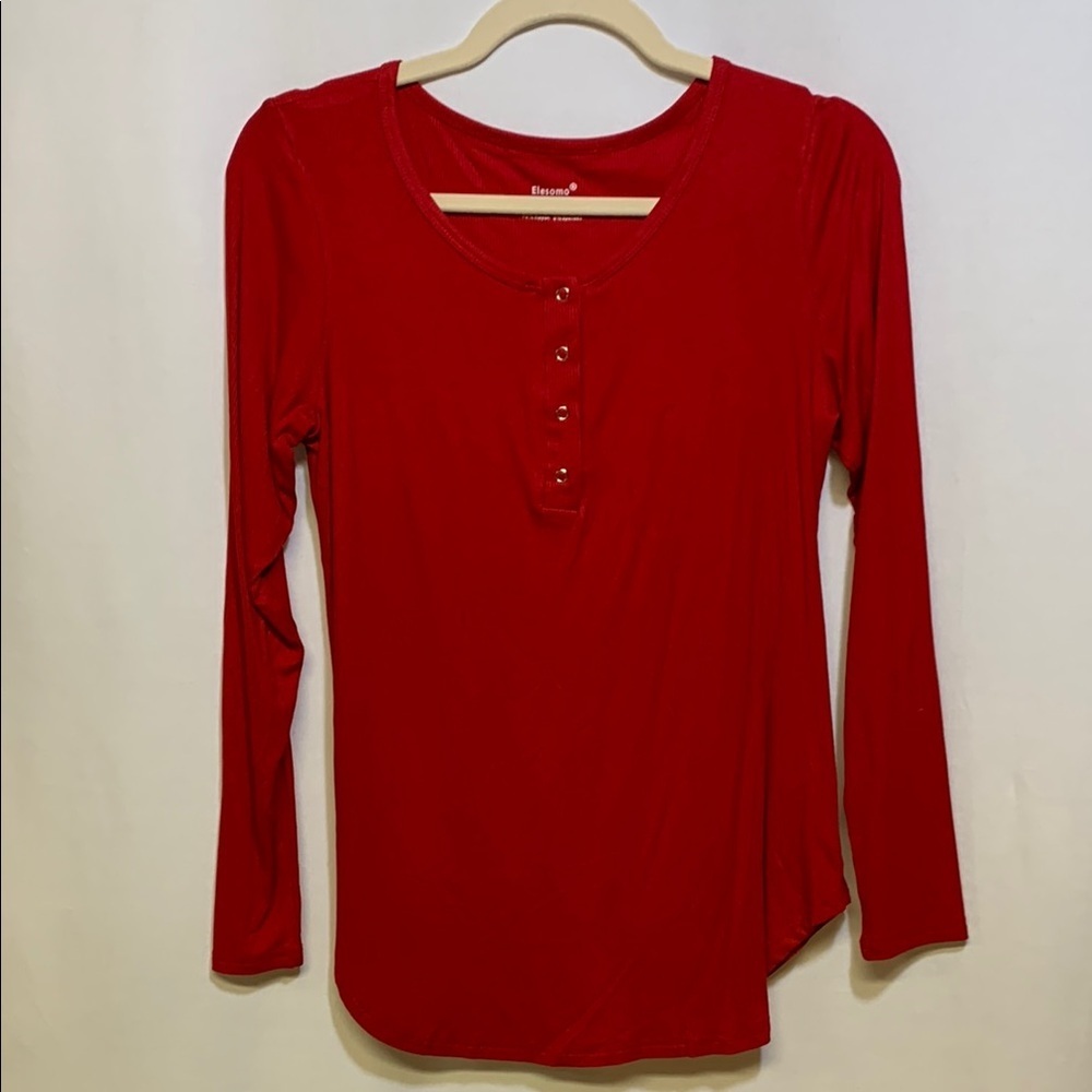 Red Long Sleeve Top